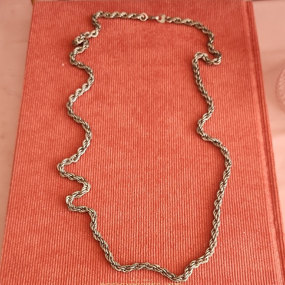Real Silver Rope Chain Necklace